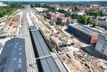 Widok z góry na perony stacji Słupsk, fot. Tomasz Kuźma, PLK SA