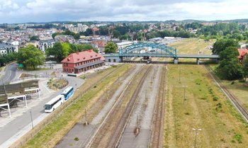 Widok z góry na stację Bytów. fot. Szymon Danielek PLK