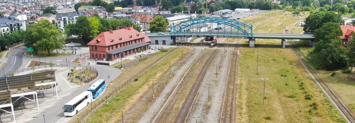 Widok z góry na stację Bytów. fot. Szymon Danielek PLK