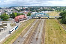 Widok z góry na stację Bytów. fot. Szymon Danielek PLK