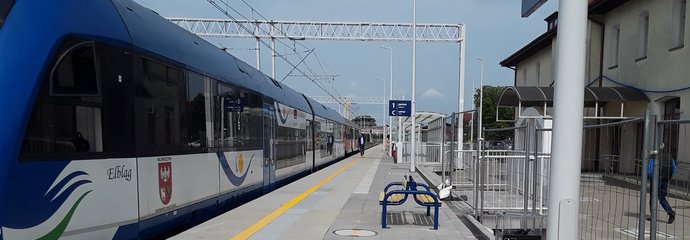 Pierwszy pociąg na modernizowanej trasie Ełk - Giżycko, fot. PLK SA