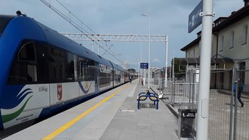 Pierwszy pociąg na modernizowanej trasie Ełk - Giżycko, fot. PLK SA