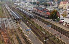 Widok z góry na stację Lębork. fot. Szymon Danielek PLK