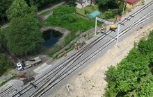 LK25, odc. Sandomierz - Chmielów - nowe tor, perony, sieć trakcyjna, na torach maszyny, fot. Krzysztof Dzidek (4)