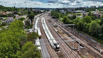 Modernizowana stacja Kraków Batowice, widok z lotu ptaka, fot. Piotr Hamarnik (1)