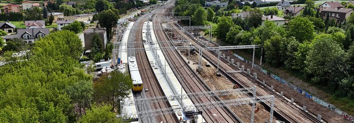 Modernizowana stacja Kraków Batowice, widok z lotu ptaka, fot. Piotr Hamarnik (1)