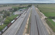 Widok z góry na układ torowy stacji Rypin. fot. Damian Strzemkowski PLK SA