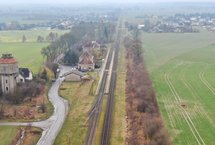Widok z góry na stację Serock. fot. Szymon Danielek PLK