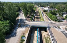 Widok z lotu ptaka na wiadukt drogowy ul. Dobrego Urobku w Katowicach fot. Kamil Stuczeń
