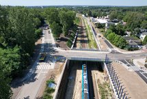 Widok z lotu ptaka na wiadukt drogowy ul. Dobrego Urobku w Katowicach fot. Kamil Stuczeń 