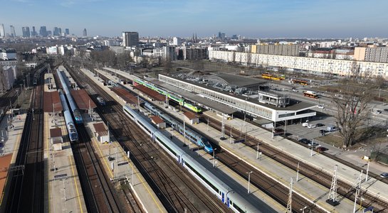 Widok z góry na stację Warszawa Wschodnia, fot. A.Lewandrowski, P.Mieszkowski
