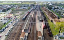 Widok z góry na stację Pruszcz Gdański. fot. Szymon Danielek PLK
