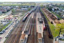 Widok z góry na stację Pruszcz Gdański. fot. Szymon Danielek PLK