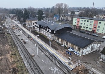 Stacja Ciechocinek Widok z góry na stację Ciechocinek. fot. Paweł Mieszkowski PLK (1)