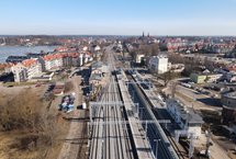 Widok z góry na zmodernizowaną stację Ostróda. fot. Łukasz Brylowski PLK