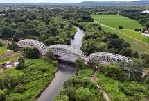 Remontowany most na Skawie, widok z lotu ptaka, fot. Piotr Hamarnik (1)