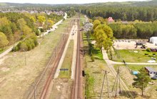 Widok z góry na stację Strzebielino Morskie. fot. Szymon Danielek PLK