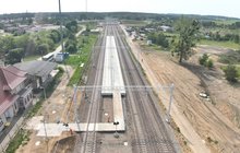 Widok z góry na stację Wydminy. fot. Damian Strzemkowski