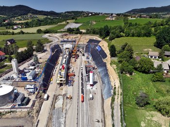 Miejsce pracy maszyn TBM, widok z lotu ptaka, fot. Krzysztof Dzidek (2)