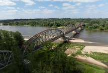 Most nad Wisłą w Górze Kalwarii, widok z drona, Autor. Łukasz Bryłowski